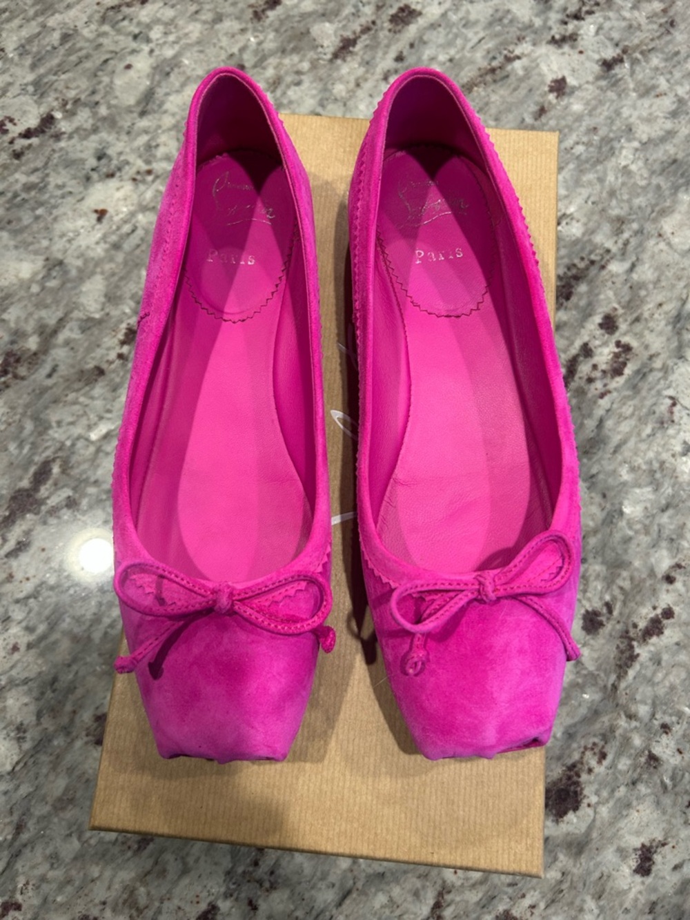Christian Louboutin Suede Mamadrague Flat Hot Pink